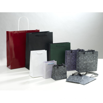 Bolsa de papel artesanal para embalagem e compras com alça (SW111)